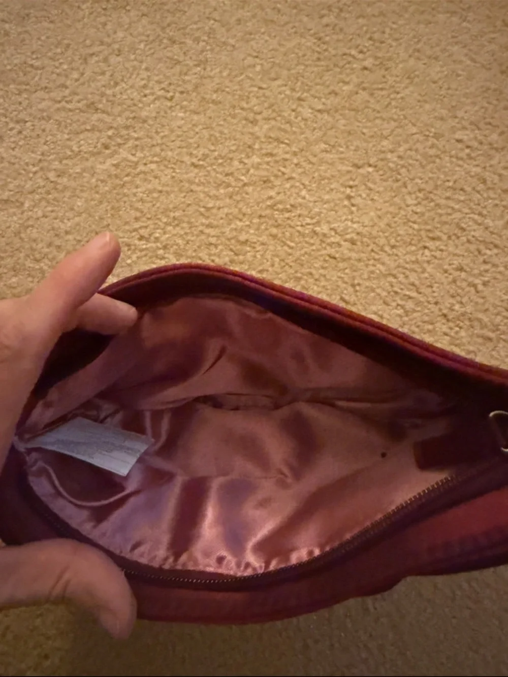 2 Women's Embroidered Floral Clutches in Deep Brown and Burgundy